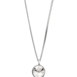 Schmuck-Set, Fußball teilmatt 1,7mm Panzerkette aus 925 Silber Halsschmuck, 42cm