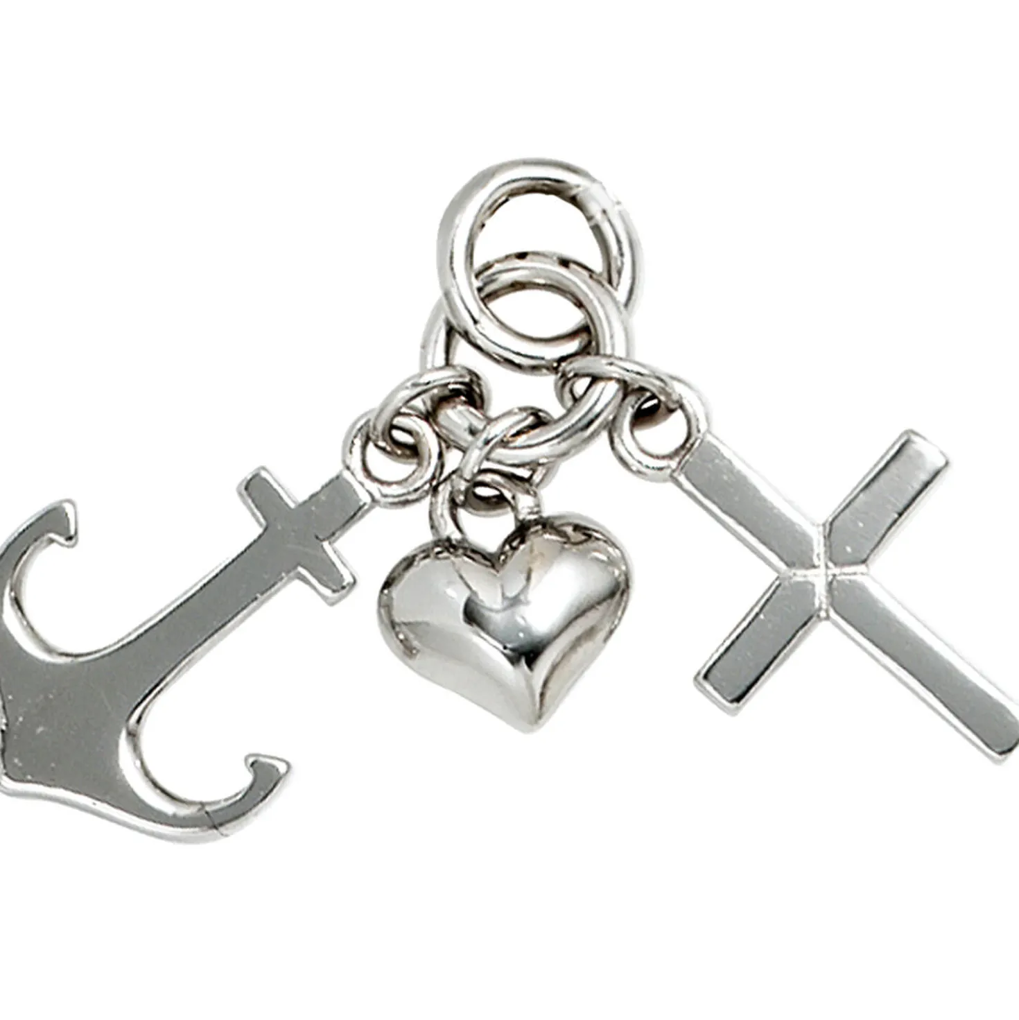 Schmuck-Set, Glaube Liebe Hoffnung 1,7mm Panzerkette 925 Silber Halsschmuck 38cm