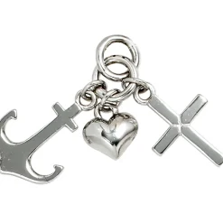 Schmuck-Set, Glaube Liebe Hoffnung 1,7mm Panzerkette 925 Silber Halsschmuck 42cm