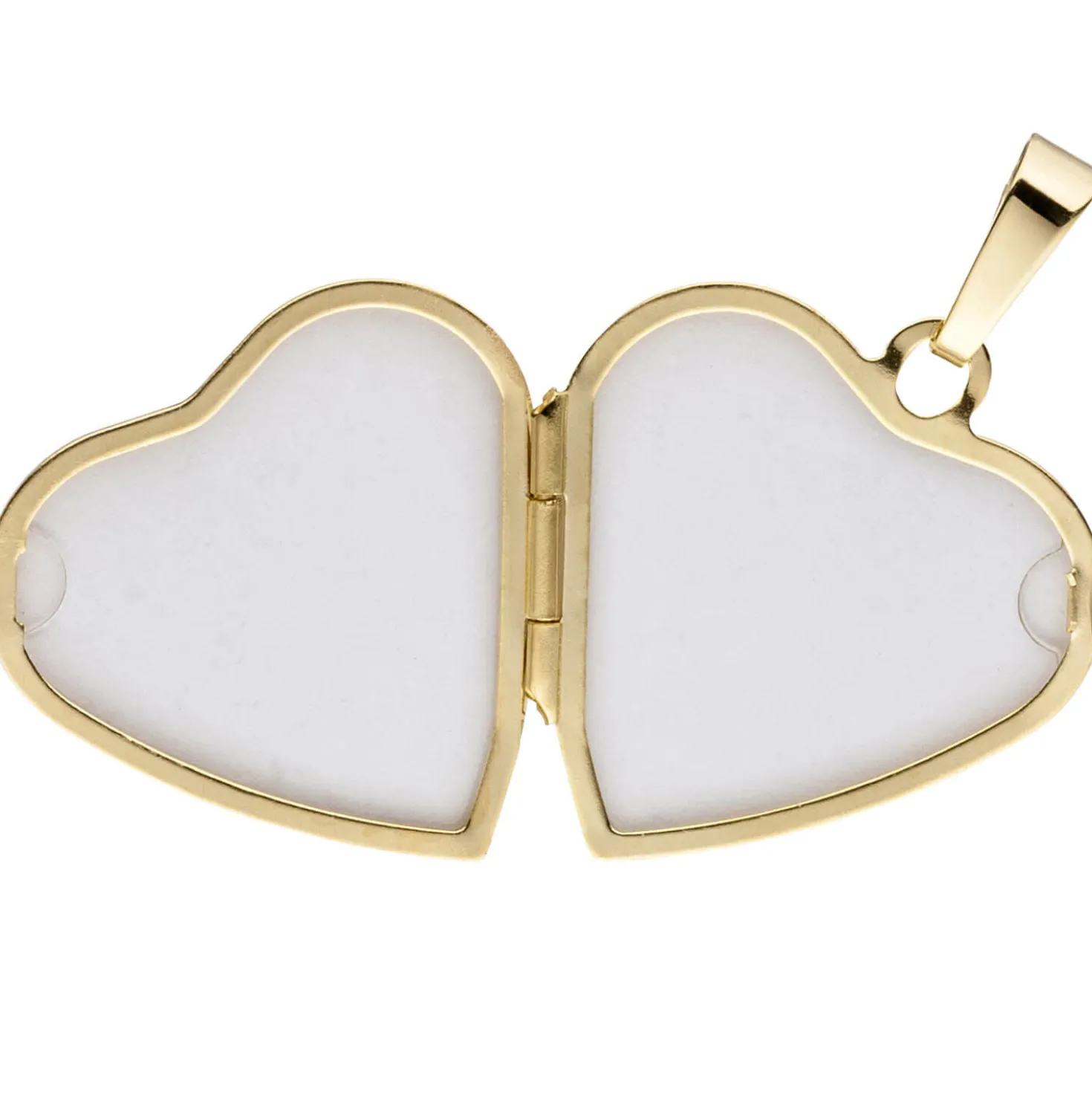 Schmuck-Set, Medaillon Herz für 2 Fotos 1,3mm Panzerkette 333 Gold Gelbgold 45cm