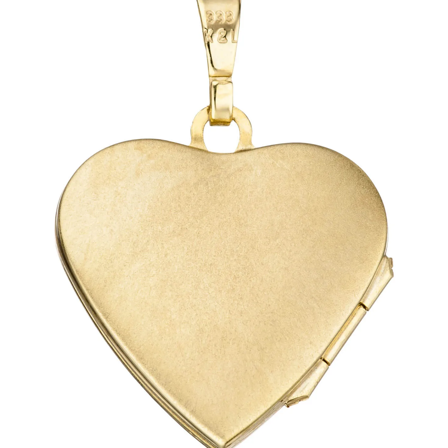 Schmuck-Set, Medaillon Herz für 2 Fotos 1,3mm Panzerkette 333 Gold Gelbgold 45cm