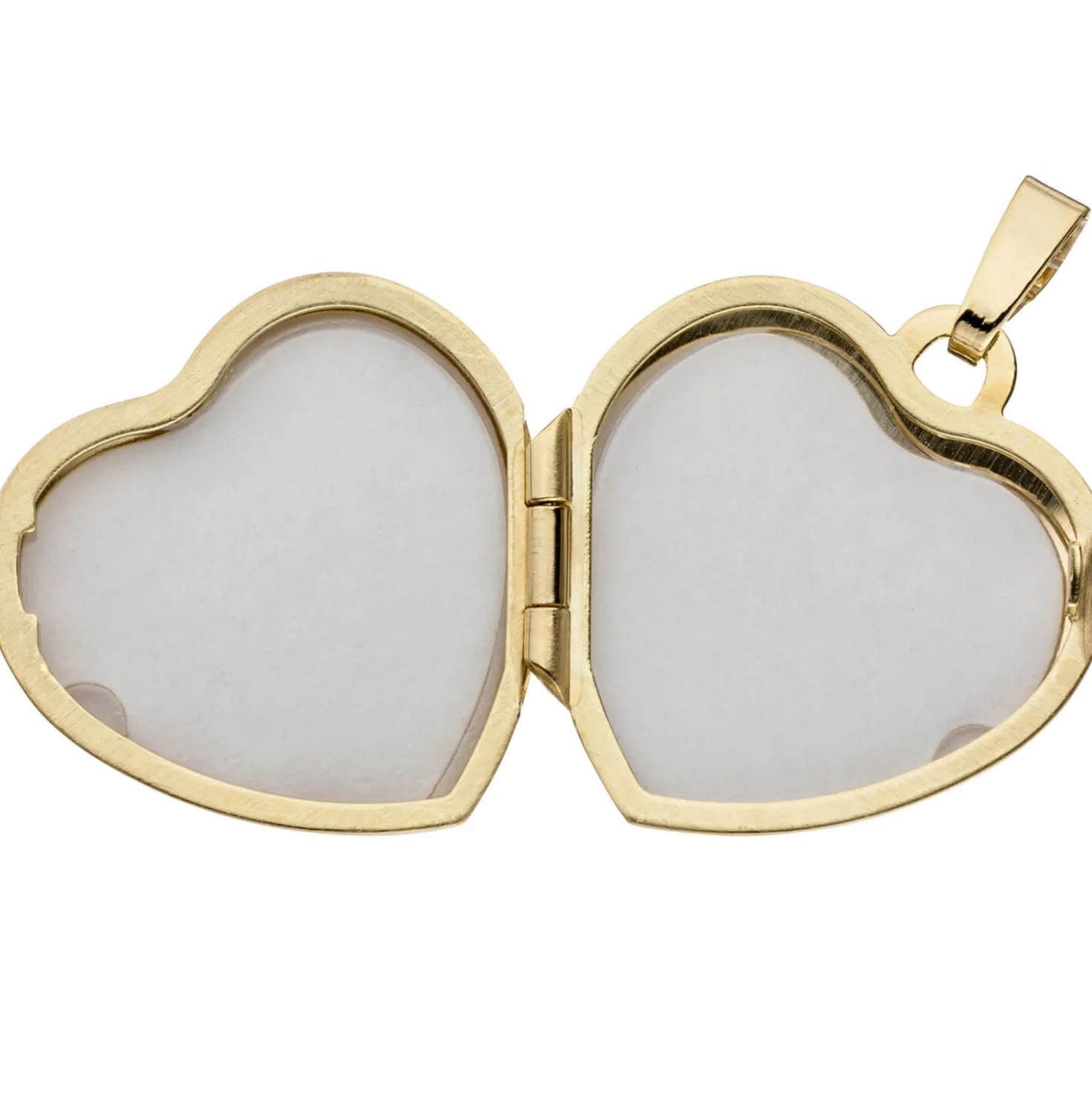 Schmuck-Set, Medaillon Herz für 2 Fotos 1,3mm Panzerkette 333 Gold Gelbgold 45cm
