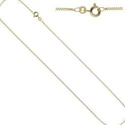 Schmuck-Set Medaillon Herz Herzchen auf 1,3mm Panzerkette 333 Gold Gelbgold 45cm