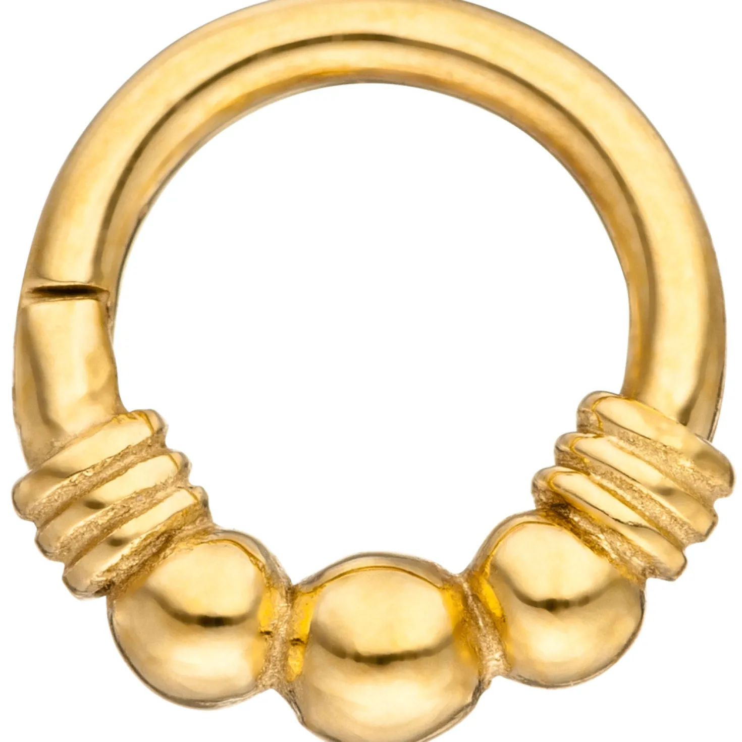 Segmentring aus Edelstahl gold farben Klick-System Scharnier, außen 11,3mm