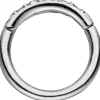 Segmentring aus Edelstahl mit weißen Swarovski-Elements, mit Scharnier