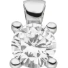 Sölitär Anhänger aus 925 Silber Zirkonia 9,6mm weiß 4-Krappe Halsschmuck Damen
