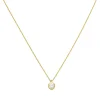 Sölitär Collier Halskette mit Zirkonia Anhänger 925 Silber vergoldet 43cm