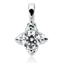 Solitaire Anhänger aus 750 Weißgold Brillant 0,27ct TW-SI 10,5x7,4mm mit Öse