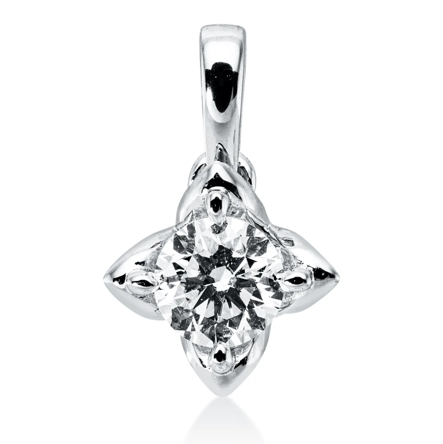 Solitaire Anhänger aus 750 Weißgold Brillant 0,27ct TW-SI 10,5x7,4mm mit Öse