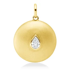 Solitaire Anhänger 585 Gelbgold Diamant Tropfen-Schliff 0,23ct TW-VSI 23,7x17,8mm