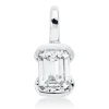 Solitaire Anhänger 750 Weißgold Diamant Smaragd-Schliff 0,18ct TW-SI 8,3x3,5mm