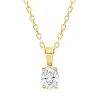 Solitaire Collier aus 750 Gelbgold Diamant Oval-Schliff 0,2ct TW-SI L:45cm