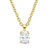 Solitaire Collier aus 750 Gelbgold Diamant Oval-Schliff 0,19ct TW-SI L:45cm