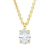 Solitaire Collier aus 750 Gelbgold Diamant Oval-Schliff 0,26ct TW-SI L:45cm