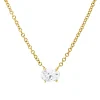 Solitaire Collier aus 585 Gelbgold Diamant Oval-Schliff 0,47ct TW-VSI/SI L:45,7cm
