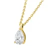 Solitaire Collier aus 750 Gelbgold Diamant Tropfen-Schliff 0,3ct E-VSI L:45cm
