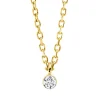 Solitaire Collier aus 750 Gold Gelbgold Brillant 0,05ct TW-SI L:45cm