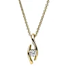 Solitaire Collier aus 585 Gold Gelbgold Brillant 0,2ct TW-SI L:45cm