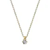 Solitaire Collier aus 750 Gold Gelbgold Brillant 0,05ct TW-SI L:42cm 6er-Krappe