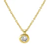 Solitaire Collier aus 750 Gold Gelbgold Brillant 0,1ct TW-SI L:45cm Zarge