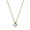 Solitaire Collier aus 750 Gold Gelbgold Diamant Brillanten 0,1ct L:42cm 4er-Krappe