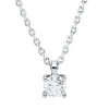 Solitaire Collier aus 750 Gold Weißgold Brillant 0,5ct E-SI L:45cm 4er-Krappe