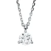 Solitaire Collier aus 750 Gold Weißgold Brillant 0,7ct F-SI L:45cm 3er-Krappe