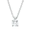 Solitaire Collier aus 750 Gold Weißgold Brillant 0,25ct TW-SI L:45cm 4er-Krappe