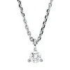 Solitaire Collier aus 750 Gold Weißgold Brillant 0,15ct TW-SI L:45cm 3er-Krappe