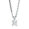 Solitaire Collier aus 750 Gold Weißgold Brillant 0,25ct TW-SI L:45cm 4er-Krappe