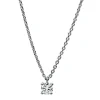 Solitaire Collier aus 750 Gold Weißgold Brillant 0,2ct TW-SI L:42cm 4er-Krappe