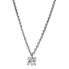 Solitaire Collier aus 750 Gold Weißgold Brillant 0,25ct TW-SI L:42cm 4er-Krappe