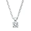 Solitaire Collier aus 750 Gold Weißgold Brillant 0,1ct TW-SI L:45cm 4er-Krappe