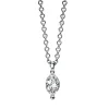 Solitaire Collier aus 750 Weißgold Diamant Navette-Schliff 0,15ct TW-SI 2er-Krappe
