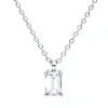 Solitaire Collier aus 750 Weißgold Diamant Smaragd-Schliff 0,3ct F-VSI L:45cm