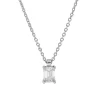 Solitaire Collier aus 750 Weißgold Diamant Smaragd-Schliff 0,3ct TW-VSI L:45cm