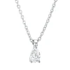 Solitaire Collier aus 750 Weißgold Diamant Tropfen-Schliff 0,14ct TW-SI L:45cm
