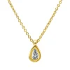 Solitaire Collier Tropfen 750 Gelbgold Diamant Tropfen-Schliff 0,1ct TW-SI L:45cm