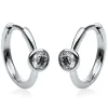 Solitaire Creolen aus 585 Weißgold 2 Brillanten 0,3ct TW-SI 14x4,4mm Zarge
