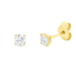 Solitaire Ohrstecker aus 750 Gelbgold 2 Brillanten 0,51ct TW-SI 3,9x3,9mm