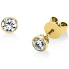 Solitaire Ohrstecker aus 585 Gold Gelbgold 2 Brillanten 0,6ct E-SI Zarge