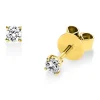 Solitaire Ohrstecker aus 750 Gold Gelbgold 2 Brillanten 0,2ct TW-SI Ø3mm