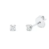 Solitaire Ohrstecker aus 750 Gold Weißgold 2 Brillanten 0,25ct TW-SI 4er-Krappe