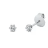 Solitaire Ohrstecker aus 750 Gold Weißgold 2 Brillanten 0,2ct TW-SI 6er-Krappe