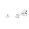 Solitaire Ohrstecker aus 750 Gold Weißgold 2 Brillanten 0,3ct TW-SI 3er-Krappe