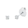 Solitaire Ohrstecker aus 750 Gold Weißgold 2 Brillanten 0,1ct TW-SI 4er-Krappe
