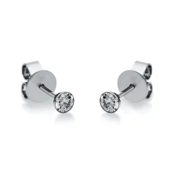 Solitaire Ohrstecker aus 750 Gold Weißgold 2 Brillanten 0,25ct TW-SI Zarge