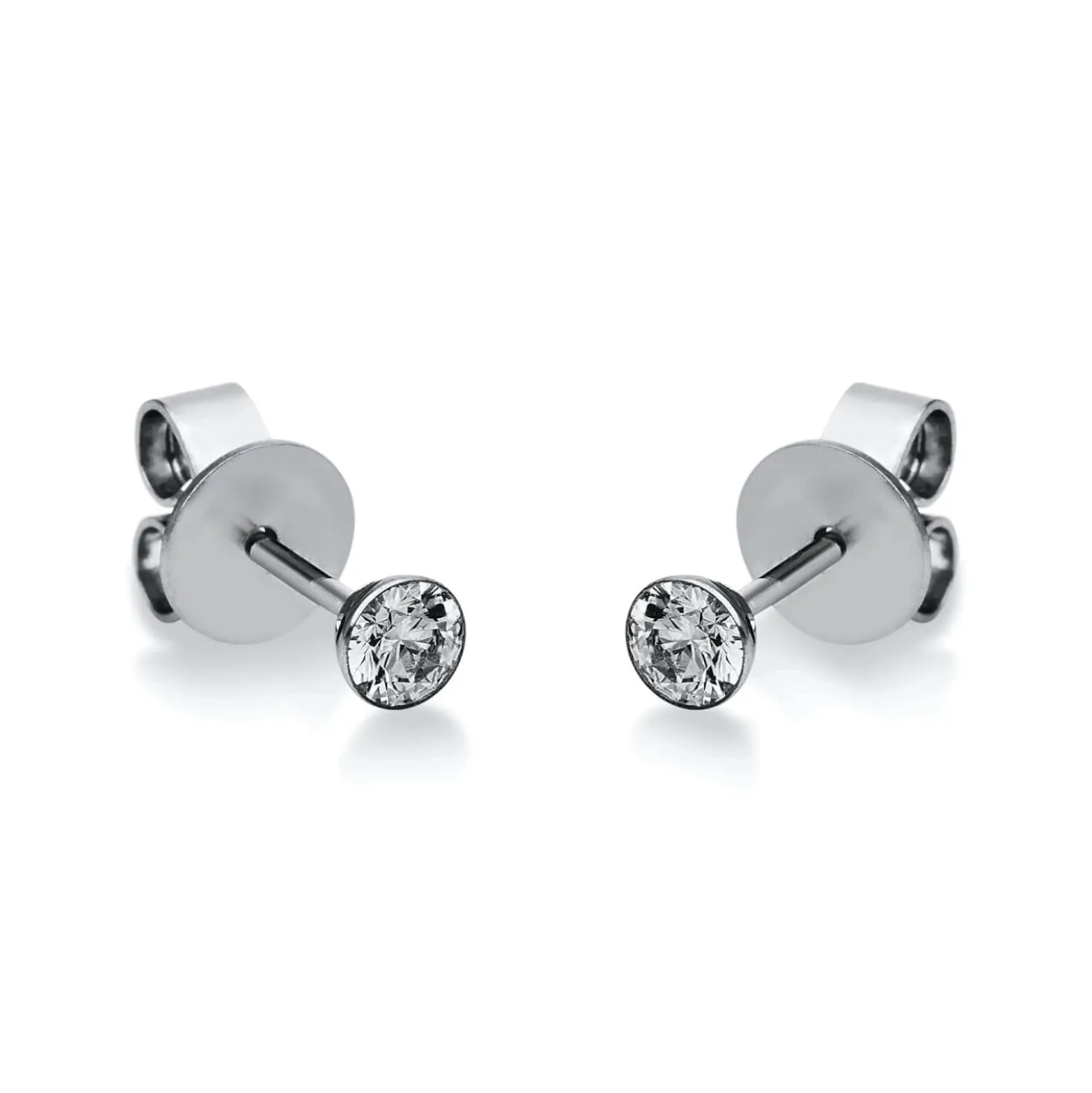 Solitaire Ohrstecker aus 750 Gold Weißgold 2 Brillanten 0,25ct TW-SI Zarge