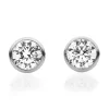Solitaire Ohrstecker aus 585 Gold Weißgold 2 Brillanten 0,5ct TW-SI Zarge