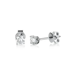 Solitaire Ohrstecker aus 950 Platin 2 Brillanten 0,5ct TW-VSI 4er-Krappe
